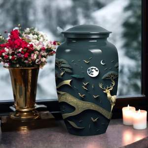 Urnas de Metal de nuevo diseño de alta calidad para cenizas humanas adultas Fabricante Exportador de India Suministros funerarios Urnas de cremación - Product Image 3