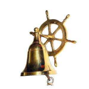 Campana de mano de latón náutico de nuevo diseño con mango de madera, campana colgante de pared, campana de escritorio, artículo decorativo para el hogar de alta calidad, superventas - Product Image 6