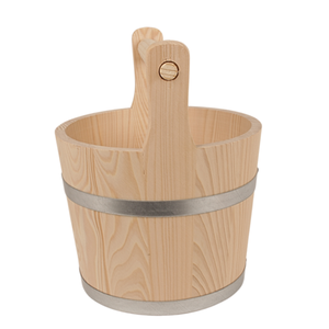 Cubo de Sauna de Madera de Abeto de 5L con Asa Única, Acabado Lijado, Cubo de Sauna Tradicional sin Acabado, Venta al por Mayor, Logotipo Personalizado - Product Image 3