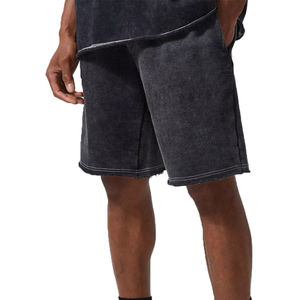 Short de jogging à séchage rapide Short vintage lavé à l'acide pour hommes Short lavé à l'acide avec taille élastique et poches latérales Séchage rapide - Product Image 1