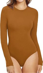 Body attillato da donna sexy con perizoma, nuovo stile casual alla moda, tinta unita, sopra il ginocchio, autunnale - Product Image 6
