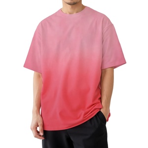 High Quality Acid Washed Cotton Distressed Vintage Unisex Short Sleeve Blank Gradient Oversized <b>T</b>-shirt for Men - Product Image 1