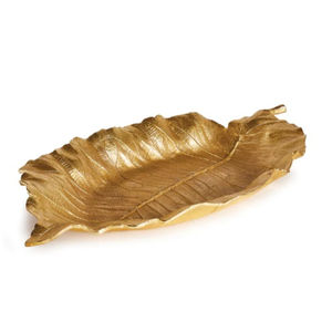 Plateau décoratif en forme de feuille de finition dorée pour servir les aliments dans la maison, le restaurant ou l'hôtel. - Product Image 6