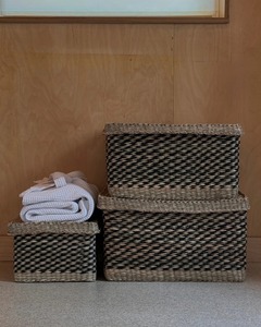 Boîte rectangulaire en jonc de mer noir et blanc, boîte de rangement artisanale, écologique, décoration naturelle pour la maison et la maison, vente en gros du Vietnam - Product Image 4