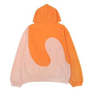 Sweat à capuche épissé en coton épais de haute qualité, mode décontractée, coupe et couture, sweats à capuche personnalisés - Product Image 2