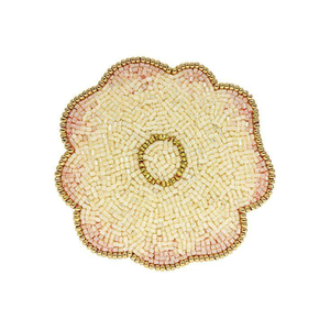 Beaded Coaster Set Hand Wrought Glass <b>Mat</b>/Pad for Wedding <b>Christmas</b> Party <b>Table</b> Accent at Low Cost - Product Image 1