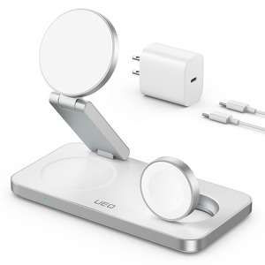 Estación de carga inalámbrica de Metal 3 en 1 plegable 5W/7,5 W/10W/15W salidas soporte de cargador magnético para iPhone 16/15/14/13/12 - Product Image 2