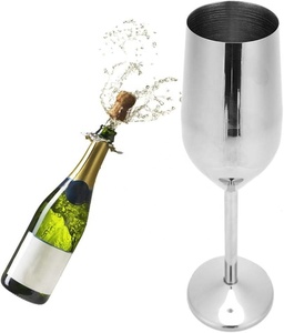 Divris – Flûte à pied long en acier inoxydable, élégante, 220 ml, design minimaliste, idéale pour les mariages et les réceptions - Product Image 2