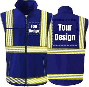 Chaleco de seguridad sin mangas de alta visibilidad con cinta reflectante para trabajadores de la construcción y exteriores - Product Image 5