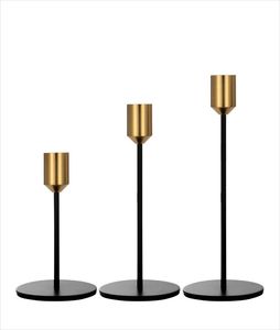 Juego de 2 portavelas de latón moderno y elegante con acabado pulido altamente dorado para decoración del hogar - Product Image 4