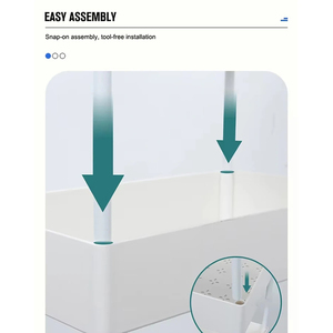 Espositore per Alimenti a Tre Livelli in Plastica Bianca, Stand per Buffet Regolabile, Scaffale di Stoccaggio Lucido, Facile da Montare - Product Image 3