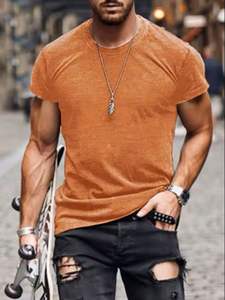 Camisetas ajustadas de manga corta para hombre Diseño de punto cómodo Logotipo personalizado Recién llegados al por mayor Cantidad a granel - Product Image 3