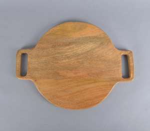 Plateau de service en bois et marbre luxueux, forme de larme, design divisé, plateau à fromage et charcuterie avec poignée découpée, ustensiles de cuisine - Product Image 3