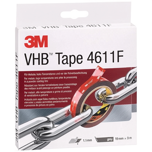 อุปกรณ์อิเล็กทรอนิกส์สำหรับเทปติดตั้ง VHB ยี่ห้อ 3M สีเทาเข้ม 3M 3M กว้าง 19 มม. ยาว 3 ม. - Product Image 2