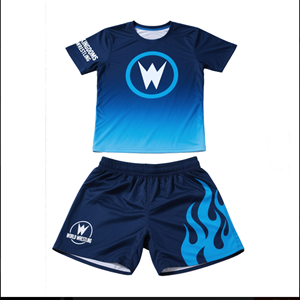 Ensemble de lutte personnalisé pour homme 2025, rashguard tricoté extensible 100% polyester, t-shirts + shorts, impression numérique, ensemble 2 pièces - Product Image 6