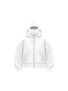 Nouveau sweat à capuche oversize d'hiver avec logo personnalisé, masque ninja à fermeture éclair, double capuche, bonnet balaclava uni, pour homme et femme, nouveau sweat à capuche - Product Image 2