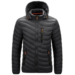 Veste matelassée à capuche pour homme Tissu en toile Manteau d'hiver léger et imperméable - Product Image 3