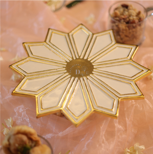 Support à gâteau rond en aluminium gaufré en gros Support décoratif de mariage au prix d'usine pour les fêtes - Product Image 3