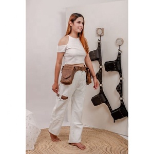 Bolso de motorista de cuero Riñonera Bolsa Cinturones de bolsillo de cuero Cinturón de motocicleta Unisex - Product Image 1