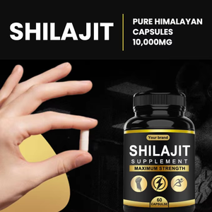OEM/ODM <b>Himalayan</b> <b>Shilajit</b> Capsules <b>Pure</b> Natural <b>Shilajit</b> Supplement for Strength Stamina & Energy Booster for Men & Women - Product Image 2