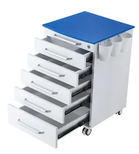 Best Sale 5 Drawers Operable Clinlic Storage Cabinets Stainless Steel Dental Cabinets With Wheels