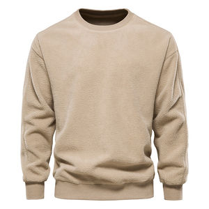Sweat-shirt à col ras du cou décontracté pour hommes nouveau style solide motif tricoté en polyester/coton sweats à capuche numériques - Product Image 1
