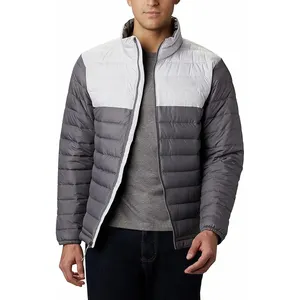 Jaket Puffer pria tahan angin kualitas terbaik grosir OEM jaket Puffer hangat musim dingin buatan nilon 100%