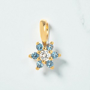 Christian September birthstone CZ Flower Shape Charm-จี้อัญมณีสีสันสดใสสำหรับสร้อยคอทำ-925เงินสเตอร์ลิง - Product Image 1