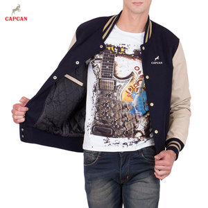 Veste universitaire en cuir premium à texture lisse et coupe confortable, avec col montant, écologique et personnalisable, pour l'hiver - Product Image 3