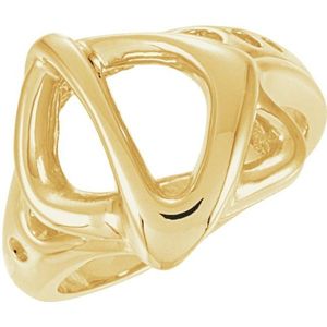 Stuller Freeform Gold Plated Brass <b>Ring</b> 14KY Fashionable Cluster Inlay with Geometric Design Gift for Occasions - Product Image 1