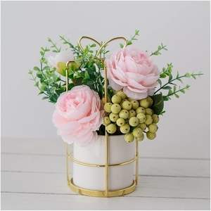 Customized Design Table Top Decoration Metal Flower <b>Vase</b> with <b>stand</b> Handmade Design Wholesale Manufacturer Exporter - Product Image 3