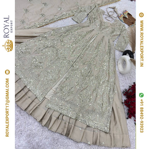 Lancement d'une nouvelle robe de soirée de marque Full Heavy Embroidery Sequence Work Suit Collections By Royal Export In Surat Gujarat - Product Image 6