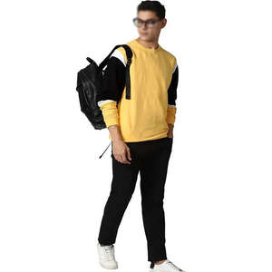 Vente en gros sur mesure sweat uni de style patchwork contrasté de couleur unie sweatshirts surdimensionnés pour hommes - Product Image 6