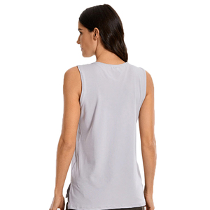Camiseta sin mangas de algodón 100% transpirable para mujer, estilo deportivo informal, frente de entrenamiento de verano, último diseño, Color personalizado - Product Image 2