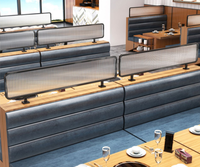 Cloisons de table de restaurant, séparateurs de café, séparations de sièges, cloisons en acier inoxydable 304, écrans en verre et en métal
