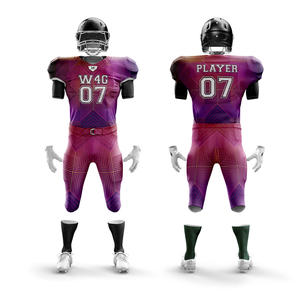 Ensemble de maillots et shorts de football américain personnalisés 100% polyester respirant à séchage rapide antibactérien anti-UV grande taille faible tarif - Product Image 1