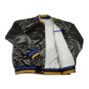 Chaqueta Bomber de Satén Personalizada de Nuevo Estilo, Chaqueta Universitaria de Seda Personalizada, Chaqueta de Béisbol de Primera Calidad para Hombre - Product Image 3