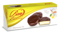 Biscuits à la crème sucrée 260g, boîte souple marron, saveur chocolat, garniture guimauve, sac en vrac, durée de conservation 12 mois
