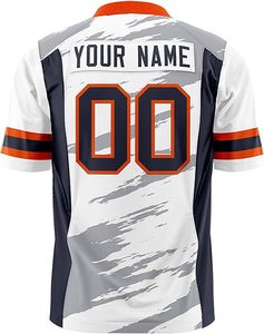 Venta caliente camiseta de fútbol americano de secado rápido transpirable ropa Unisex con nombre personalizado manga corta longitud al por mayor - Product Image 2
