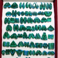 Lot prêt à vendre de paires de cabochons de malachite de chrysocolle naturelle polie pour la fabrication de pierres précieuses pour la guérison de pierres précieuses en vrac