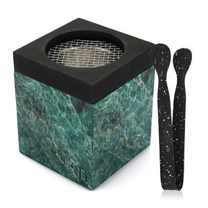 Brûleur Bakhoor en marbre vert avec maille résistante à la chaleur et pince à épiler noire Porte-encens Oud moderne - Product Image 1