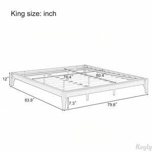 12-Inch Solid Dry Bamboo <b>Wood</b> Platform <b>Bed</b> <b>Frame</b> Easy Assembly Extendable <b>Storage</b> Modern for Home Furniture Double Queen <b>Beds</b> - Product Image 4