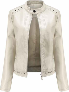 Vestes en cuir artificiel de style urbain Vestes pour femmes Vêtements d'extérieur en cuir mince en peau de mouton véritable pour vêtements décontractés Fournisseur en gros - Product Image 4