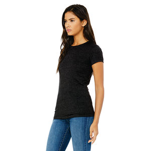 T-Shirt moulant pour femmes, 100% Airlume, en coton peigné et à anneau, simple, 4.2 oz, gris foncé - Product Image 2