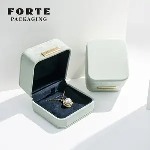 FORTE haut de gamme logo personnalisé bague pendentif bracelet boîte en métal plaque design velours boîte à bijoux de luxe