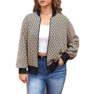 Sublimación de las mujeres Casual Stand Collar Zipper Up Floral Bomber Jacket Coat Floral Printed Outwear chaqueta - Product Image 1