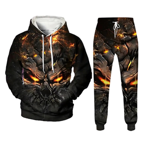 กางเกงวอร์มทรงหลวมสำหรับผู้ชายกางเกงวอร์มแฟชั่นพิมพ์ลาย3D แนวสตรีทย้อนยุคสำหรับฤดูใบไม้ร่วง/ฤดูหนาว - Product Image 2