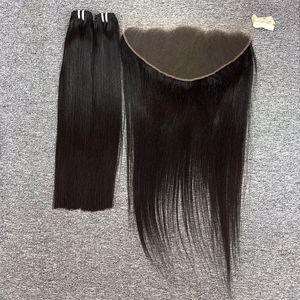 Bone Straight Virgin Paquetes de cabello vietnamita para cierre frontal de encaje 100% Pelucas de cabello humano Mujeres negras Longitud larga HEN Time - Product Image 1