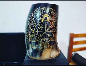 Mug à eau en corne de buffle fait à la main, écologique, mug à boire en corne de buffle naturelle, finition lisse et polie, sculpté à la main - Product Image 1