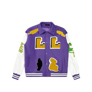 Veste universitaire Letterman brodée patchs en chenille personnalisés en gros pour hommes manteau d'extérieur au design unique - Product Image 1